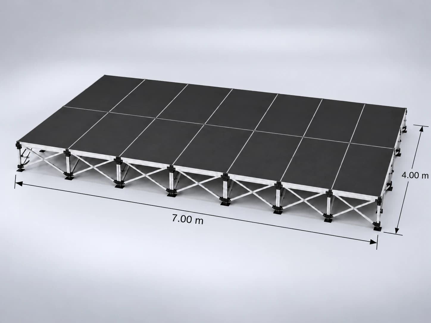 Scène 28 m² hauteur inférieure à 1 m
