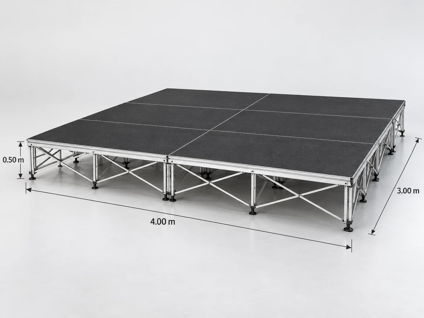 Scène 12 m² hauteur inférieure à 1 m