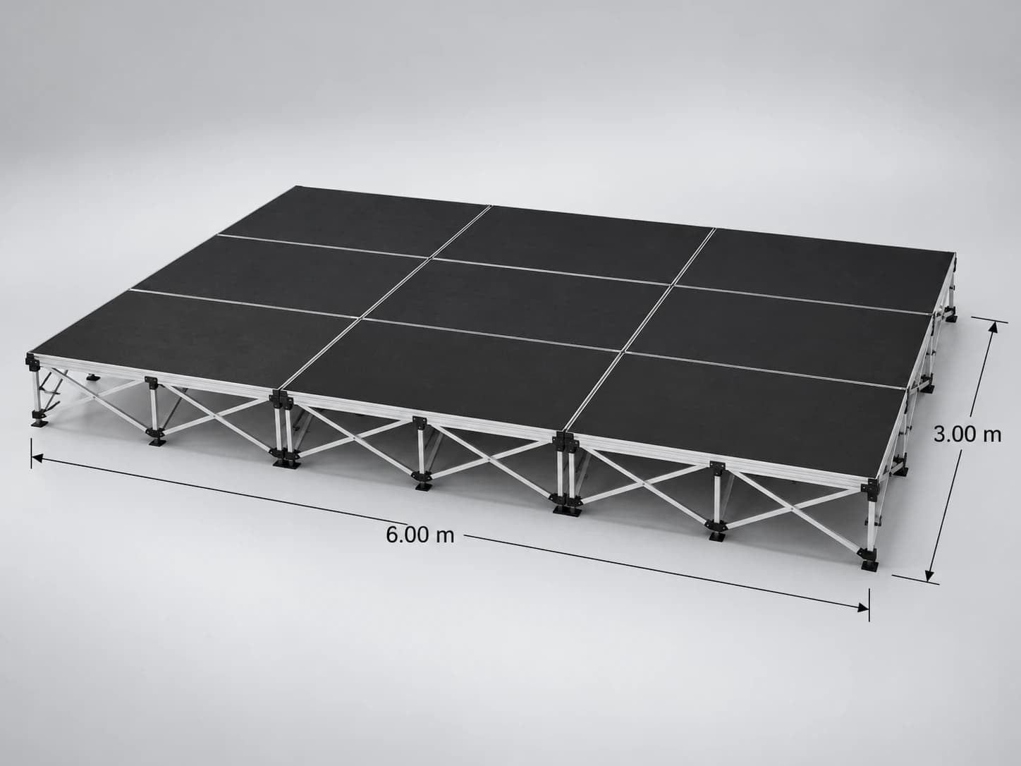 Scène 18 m² hauteur inférieure à 1 m