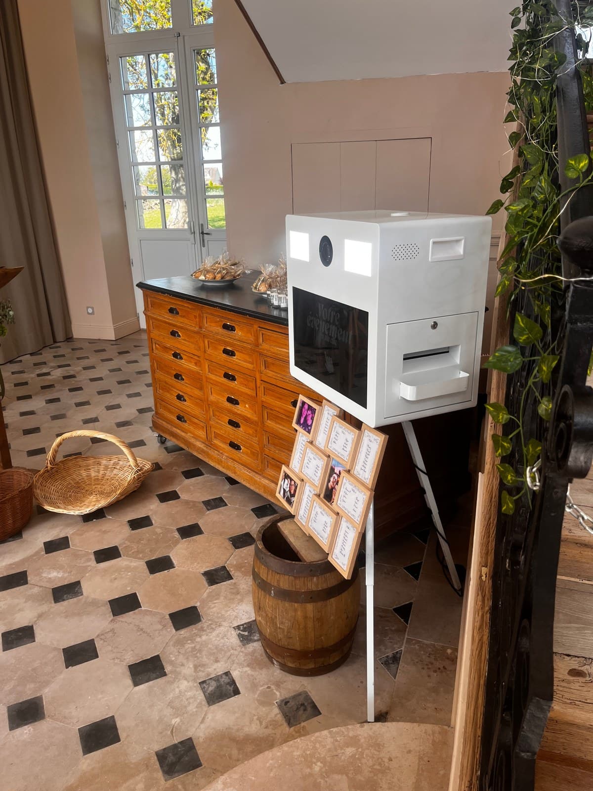 Photobooth installé dans un lieu de réception